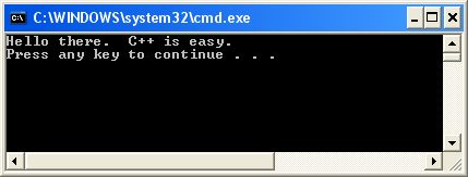 console output
