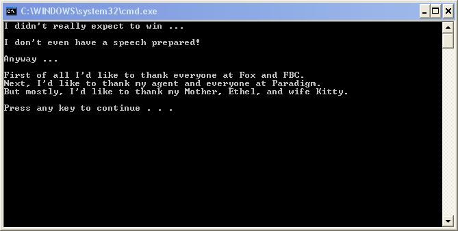 console output