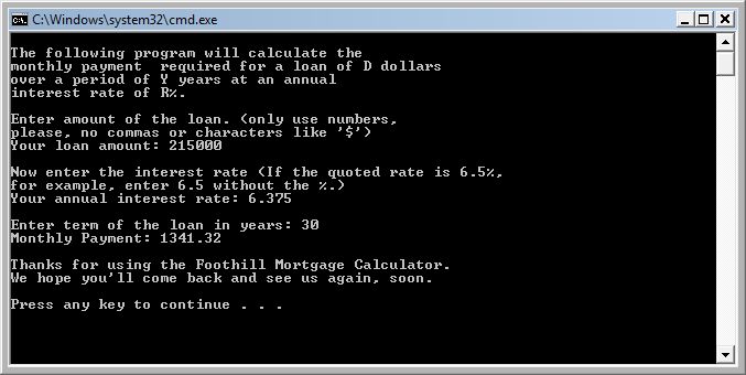 console output